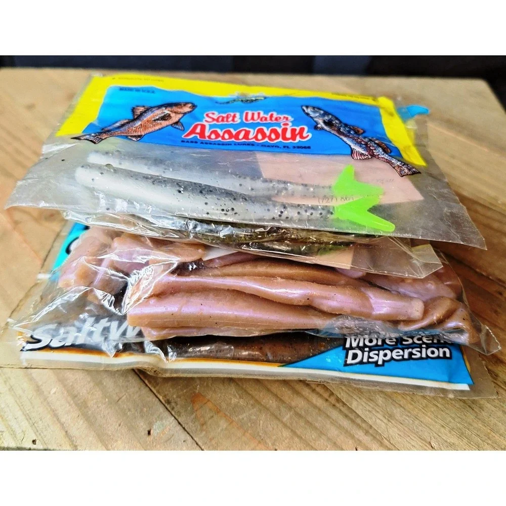Berkley Gulp Saltwater Pogy Salt Water Assassin Sassy Shad Lure Lot 5 Packs